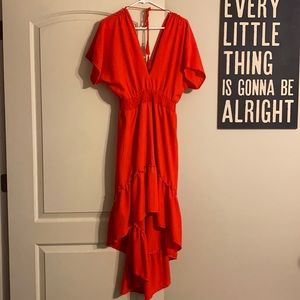 Beautiful bright red hi low dress!